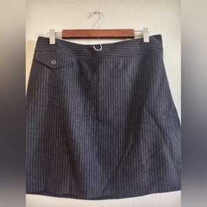 Banana Republic Preppy Wool Blend Grey Pinstriped Academia Whimsigoth Boho Skirt